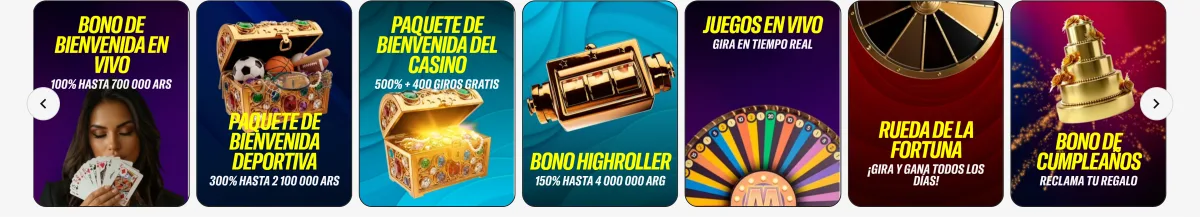 Banners de bonos y promociones en la página principal de Orobet