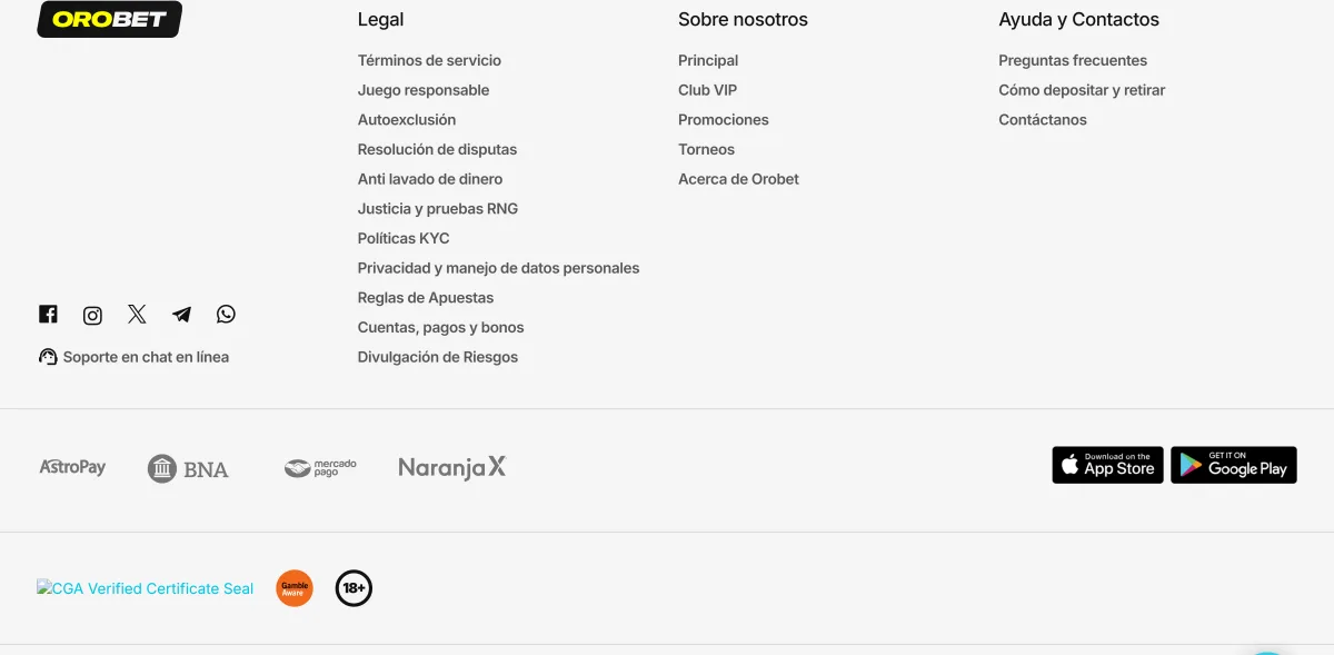 Canales de contacto de Orobet: preguntas frecuentes, correo de soporte y chat en vivo